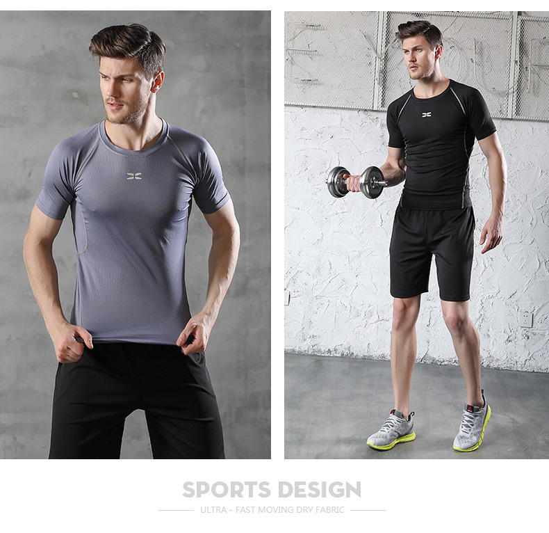 Quick-drying clothes for men, short-sleeved loose fitness T-shirts, running shirts, half-sleeved T-shirts, large-sized sports T-shirts pic 18