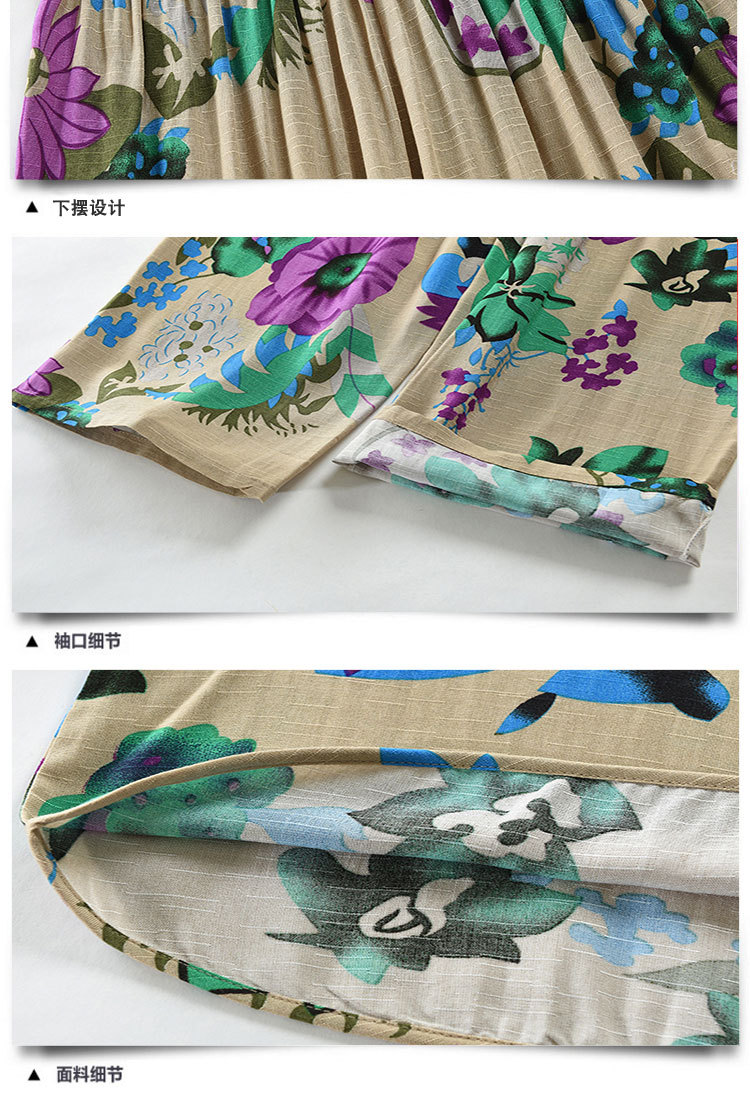 Summer short-sleeved printed top for women, two-piece set for mothers, 60-year-old clothes for grandmothers pic 12