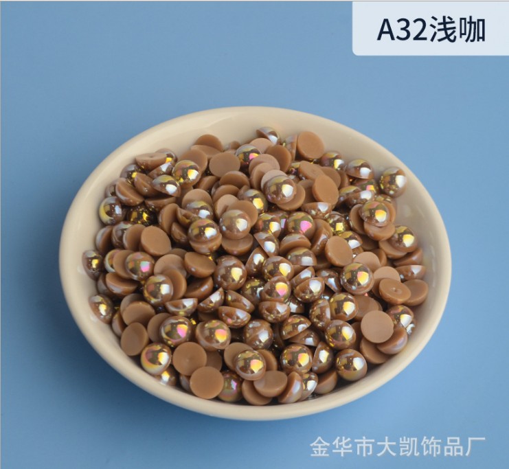 AB Water Lily, AB semi-circular pearl, mobile beauty, AB semi-circular pearl, diy nail art, pearl accessories, flat bottom pic 27