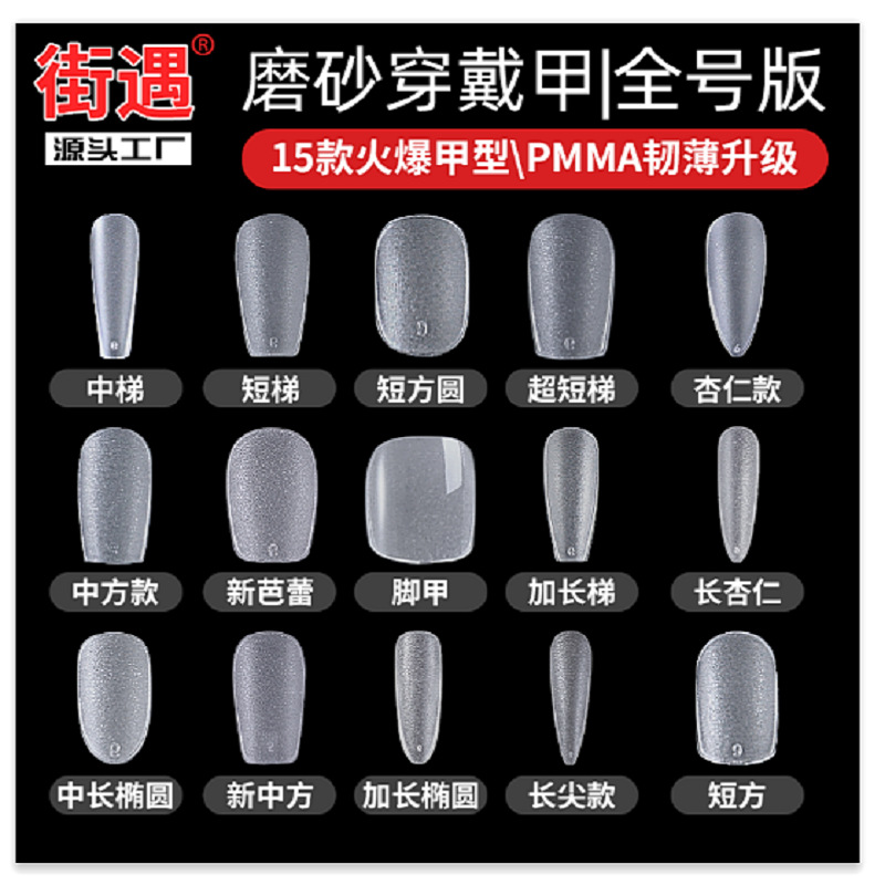 Street encounter size nail strips, special nail art pieces for wearing nails, false nails, wearable full stickers, nail salon size nail stickers pic 2