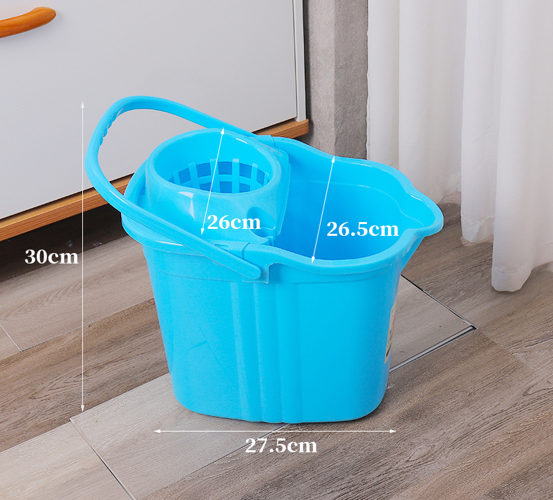 Wheeled plastic floor mop bucket, household cleaning mop bucket, thickened PP mop, wrung water bucket, wheeled household cleaning bucket pic 7