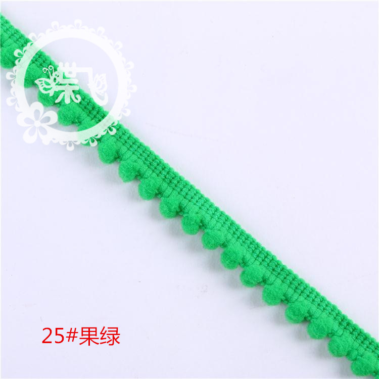 现货供应35色爆款密芽边毛毛虫织带DIY手工帽子服装辅料 毛球花边详情39