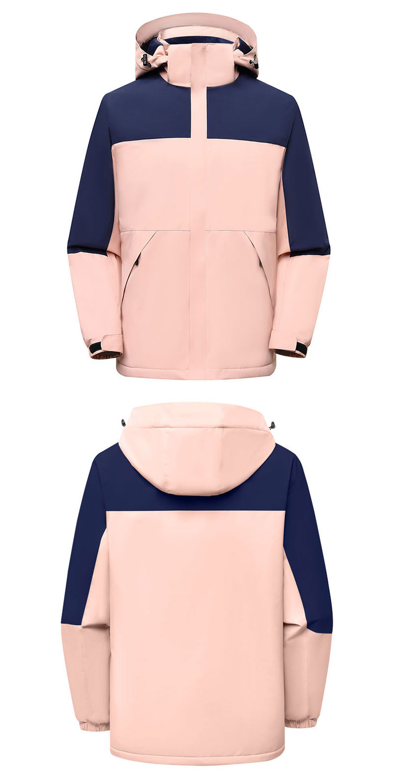 冬季一体冲锋衣工作服定 制logo加绒保暖刺绣户外团体活动服制图详情3