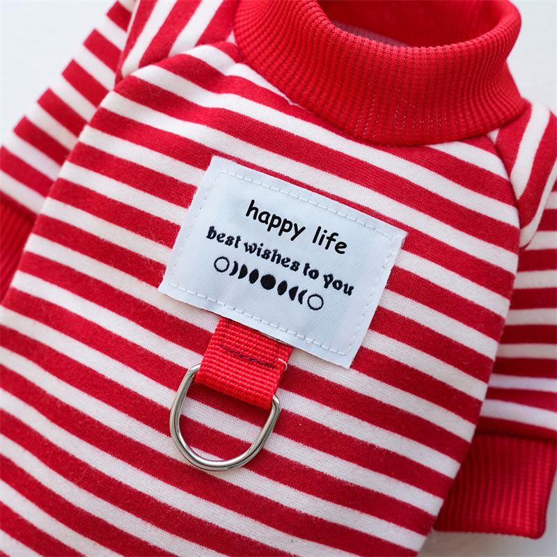 Pet autumn and winter warm striped sweatshirts, Teddy bichon Frise dog and cat clothes, small and medium-sized dog manufacturer wholesale supplies pic 15