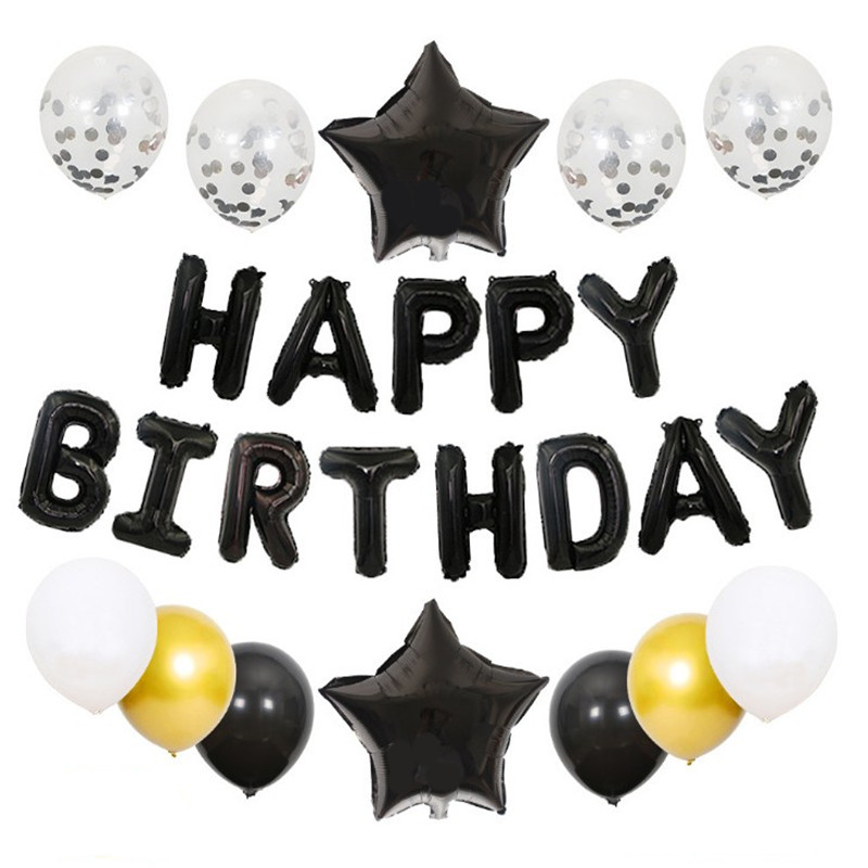 跨境生日快乐气球套装生日PATY装饰布置亮片气球生日派对气球装饰详情4