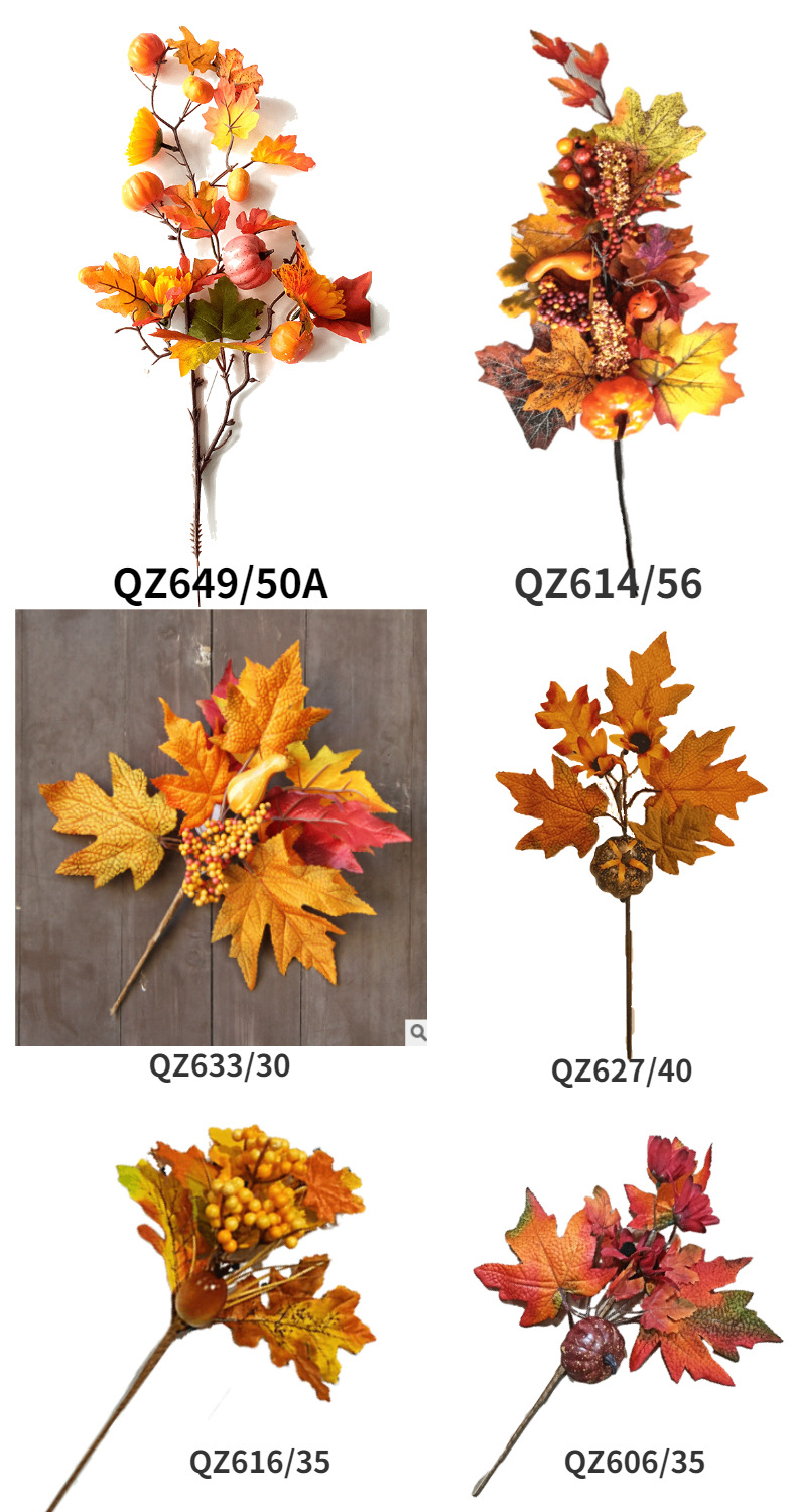 2022 Autumn Atmosphere Decoration simulation flower and leaf DIY accessories, Thanksgiving Harvest Festival cuttings, maple leaves, pumpkin pendants pic 1