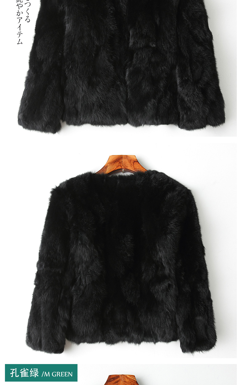 Export trade, one-piece consignment of real rabbit fur coats for women, short style, new Korean style, slimming fur wholesale pic 10