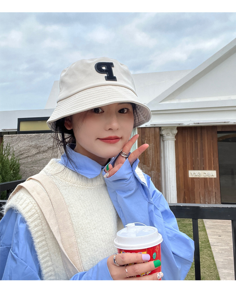 黑色网红渔夫帽女韩版休闲百搭街头潮款盆帽春夏遮阳防晒太阳帽子详情12