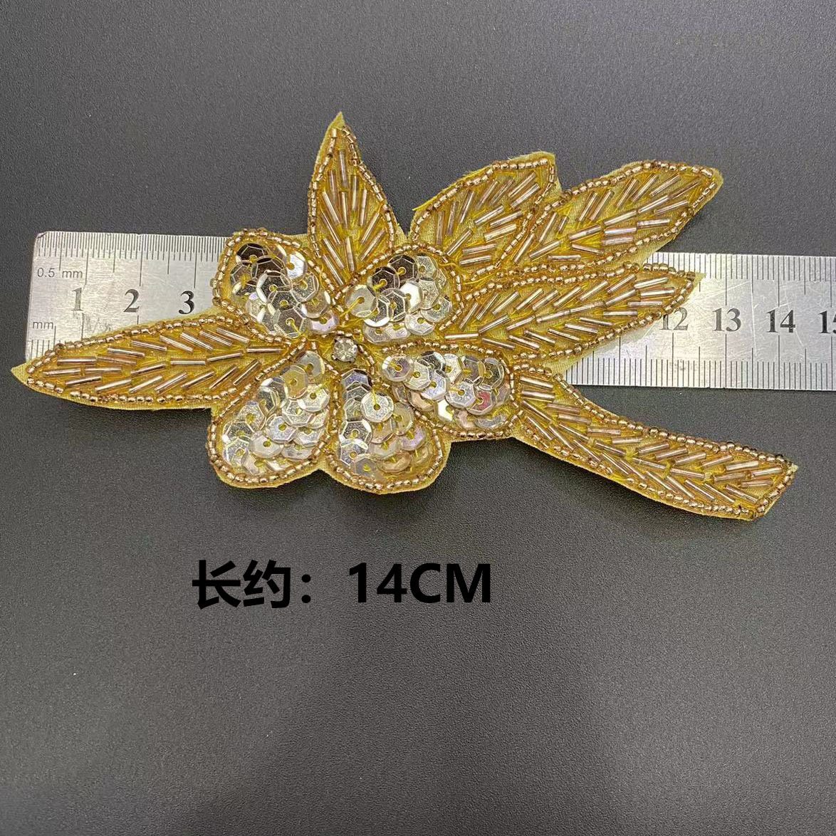 Estilo europeo y americano dorado lentejuelas accesorios accesorios de pelo hechos a mano con cuentas zapatos y sombreros accesorios de ropa venta directa de fábrica al por mayor pic 10