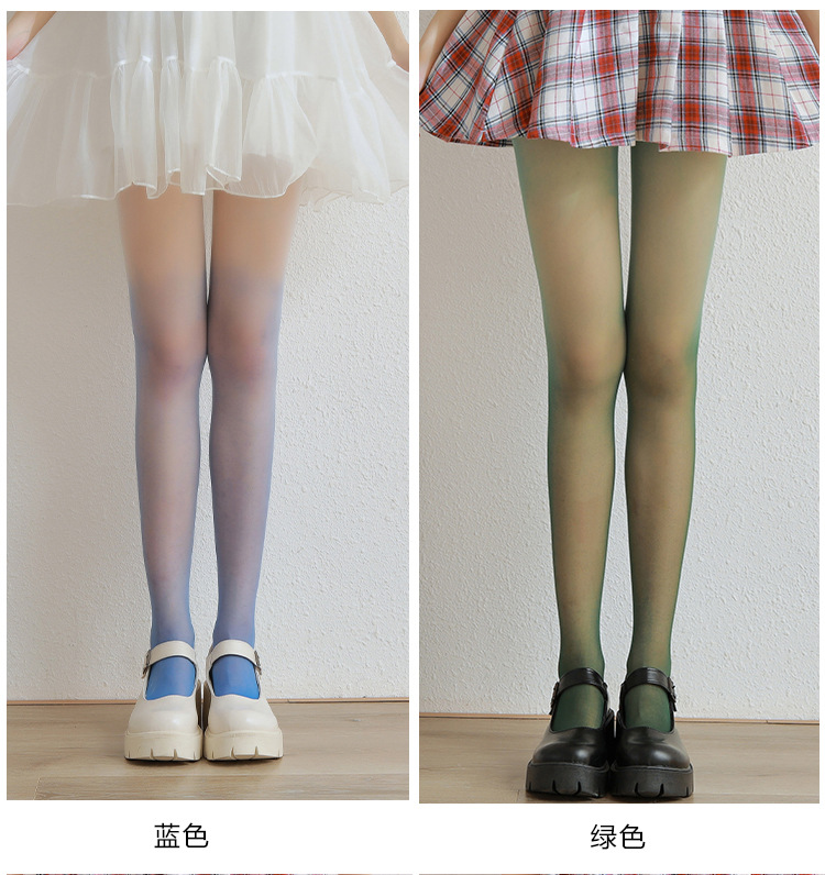 Velvet niche gradient color silk stockings for girls, sexy black silk, pure and sensual, thin black pantyhose wholesale pic 7