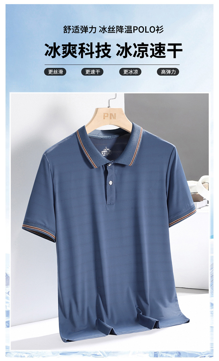 夏季中老年翻领半袖t恤男宽松休闲中年爸爸夏装短袖POLO衫男上衣详情2