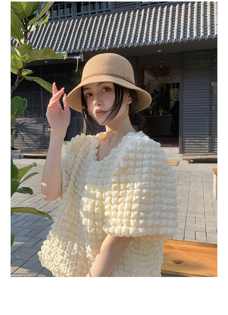 麻花装饰透气渔夫帽子女春夏天百搭遮阳盆帽日系休闲旅游圆顶礼帽详情10