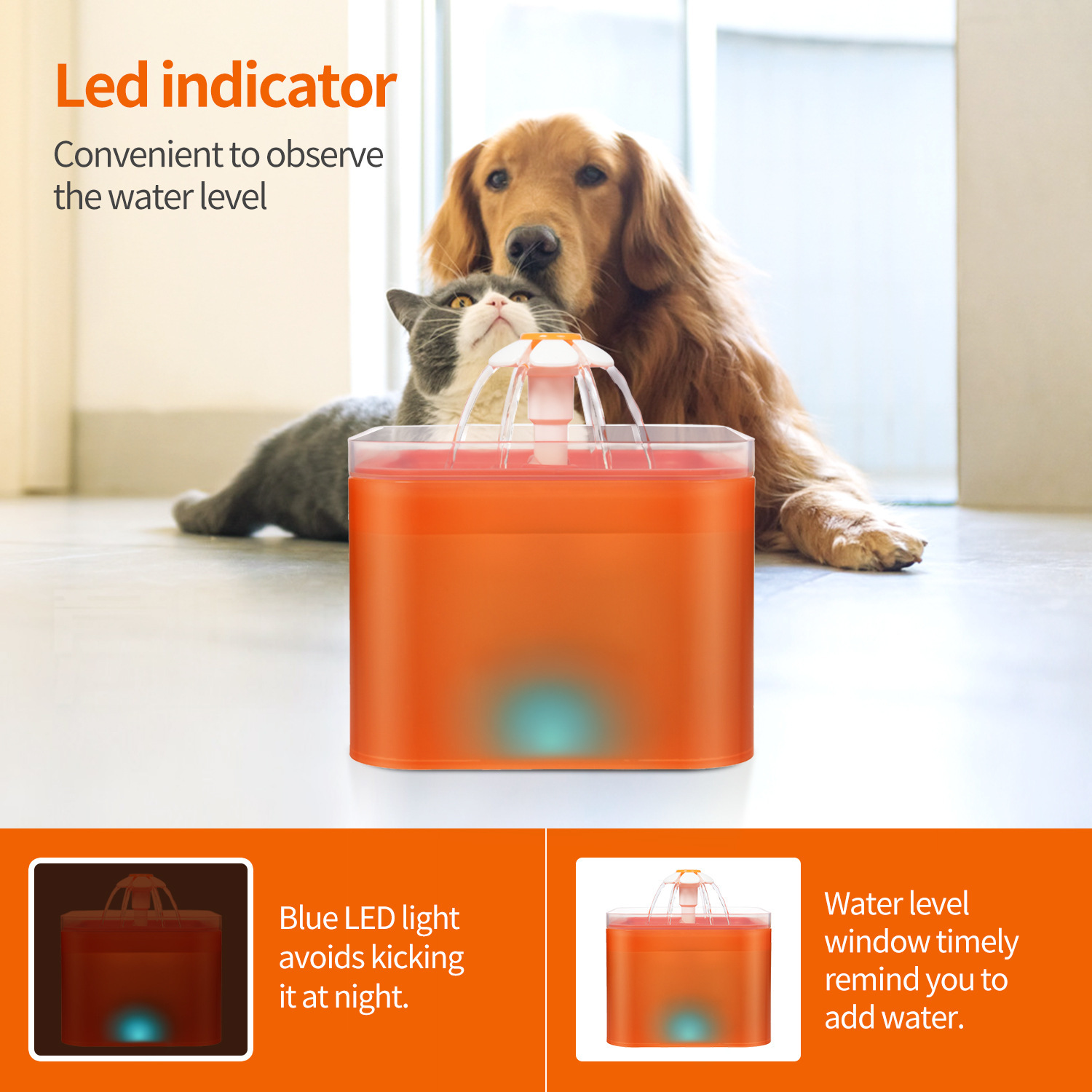 A new high-quality intelligent water spraying mobile water dispenser with automatic circulation for pets pic 7