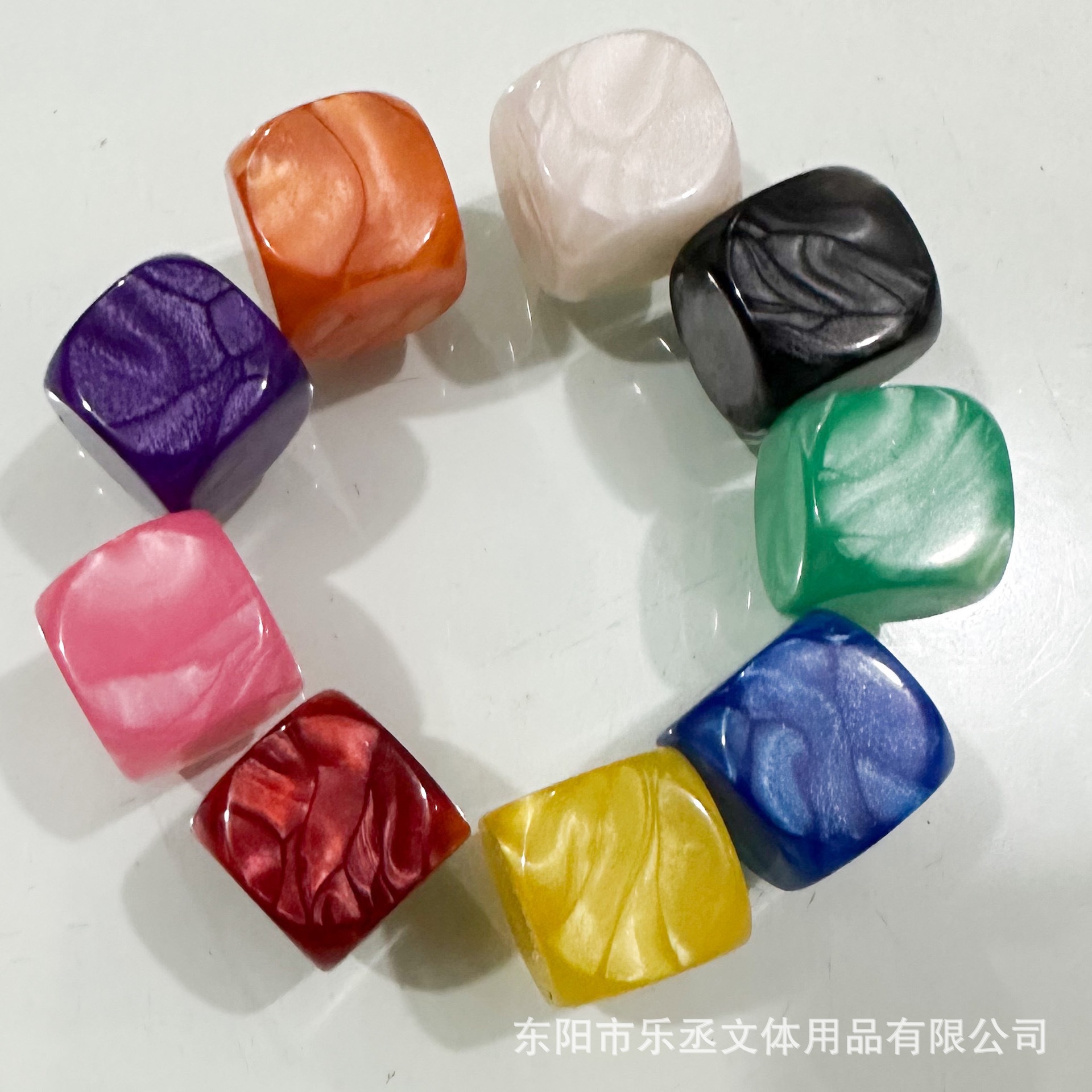 16mm圆角珍珠纹光面骰子空白光板筛子可印刷色子详情1