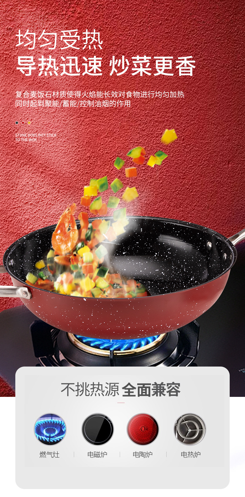 Mai Fan stone stir-frying pan, Korean non-stick pan, smoke-free pan, induction cooker pan, gas household multi-functional stir-frying pan, flat frying pan, stainless steel stir-frying pan, cookware and kitchenware, stainless steel frying pan pic 9