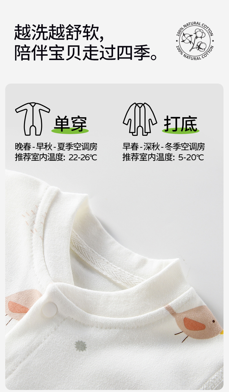 婴儿衣服纯棉a类男女宝宝春秋爬服0-1安阳婴童装春夏新生儿连体衣详情4