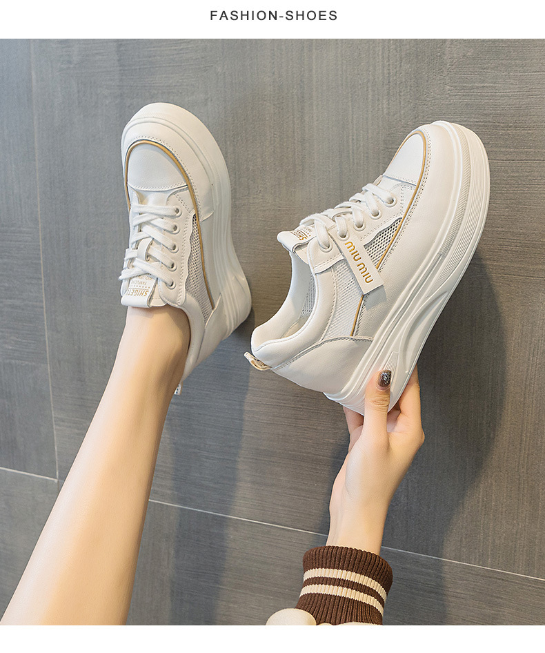 头层牛皮小个子内增高小白鞋松糕厚底运动鞋夏季网面透气休闲女鞋详情18