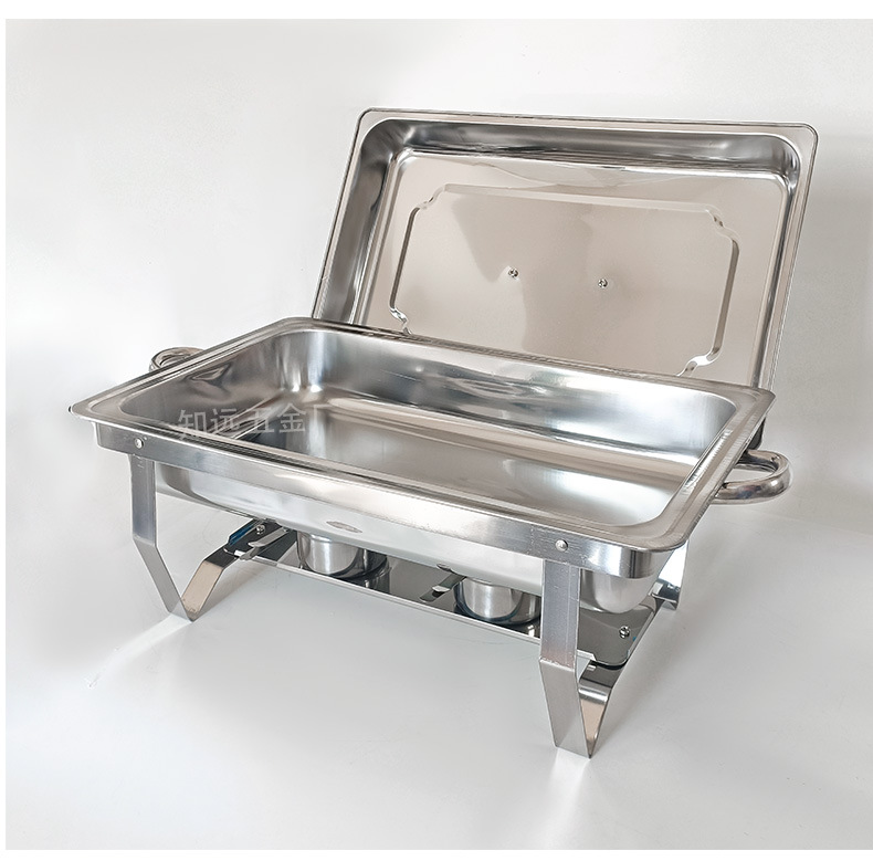 跨境货源不锈钢自助餐炉酒店餐厅商用加热容器可分格酒精保温炉具详情20