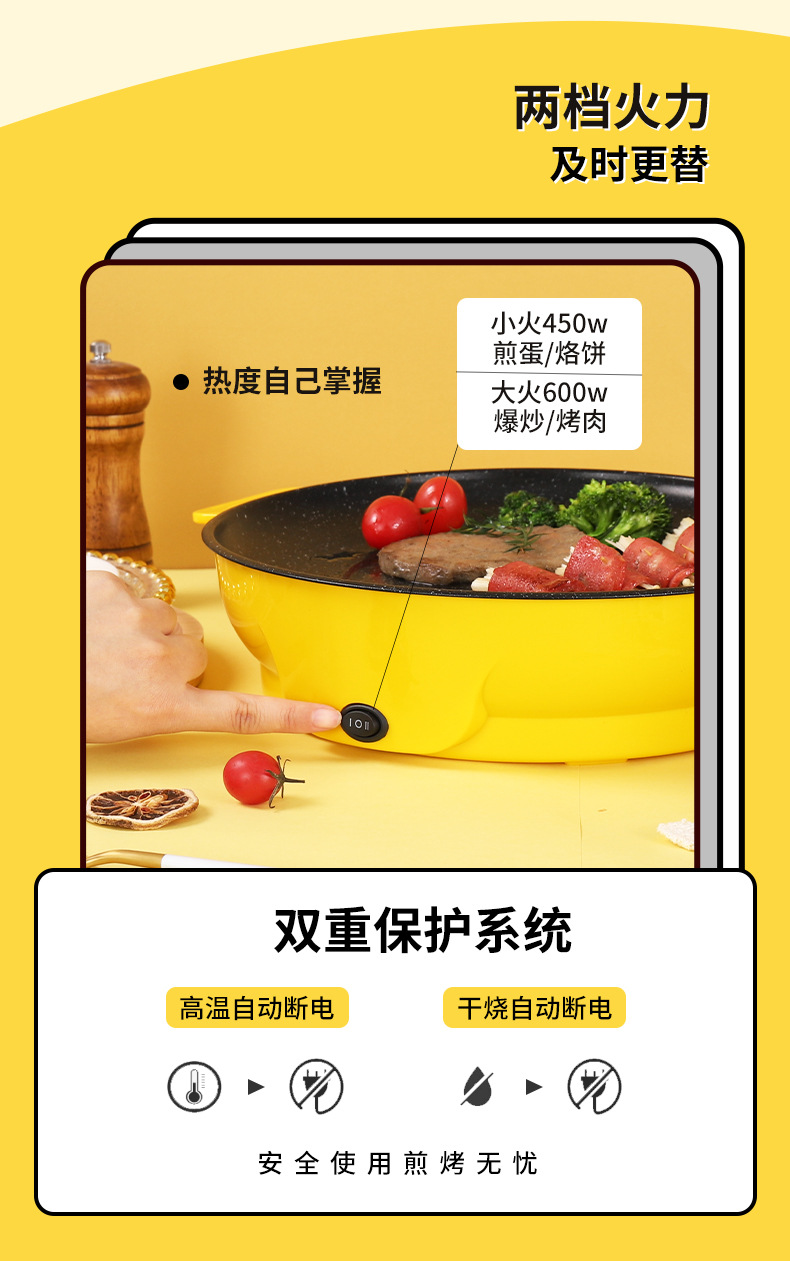 厂家直销外卖电烤盘家用批发电烤肉盘多功能电烤盘电烧烤炉烤肉炉详情6