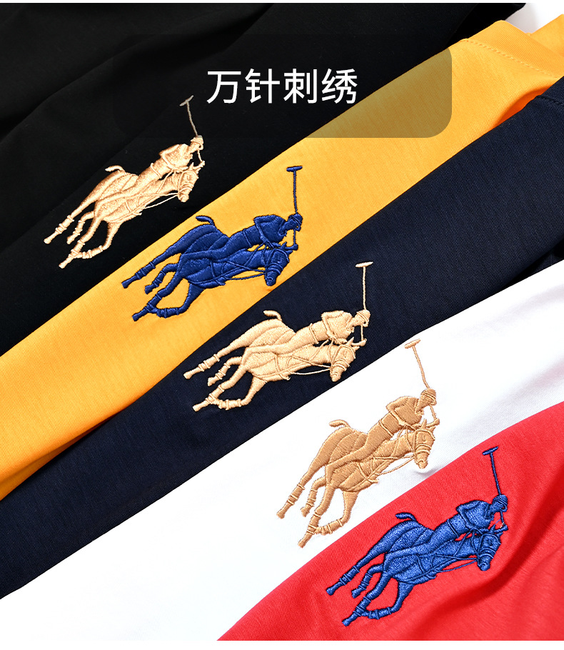 Runengboro verano 2024 nuevo estilo joven hombre camiseta cuello redondo manga corta jade seda bordado tendencia joven hombre camiseta pic 5