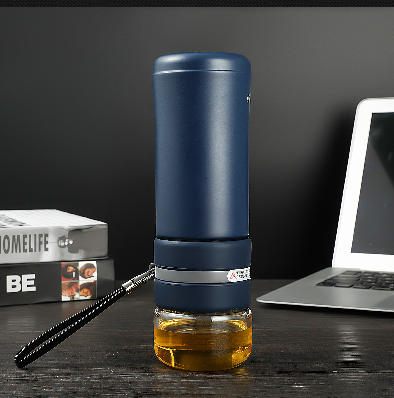 HUFA stainless steel insulated cup, Chinese tea-water separation cup, creative gift, double-layer glass cup, water cup pic 7