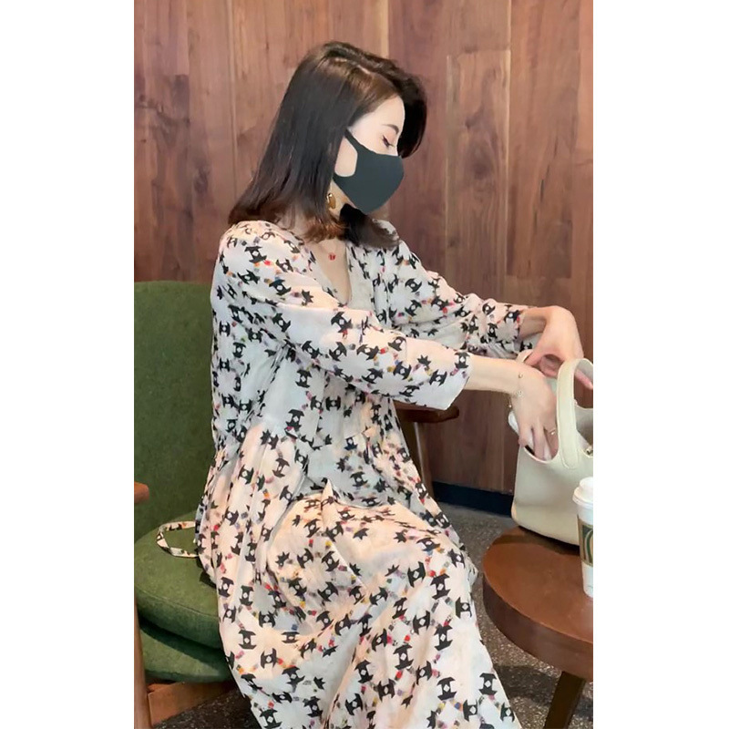中长款轻熟风减龄V领a字长裙子女御姐风小众设计感减龄轻奢连衣裙详情1