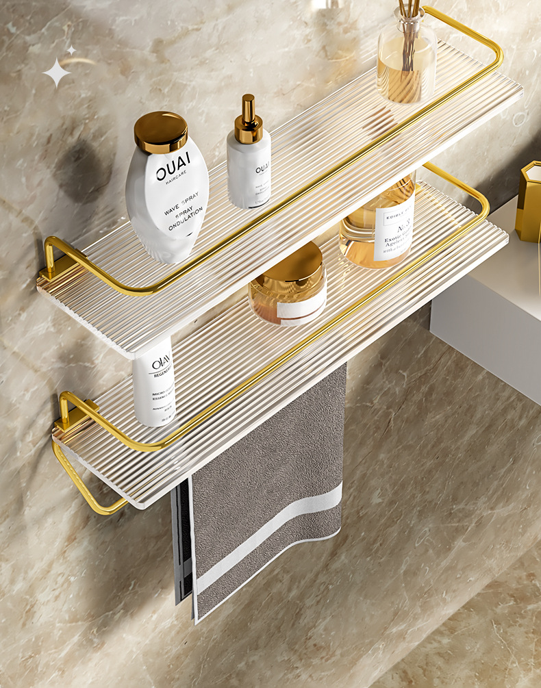 免打孔卫生间浴室亚克力置物架洗漱台厕所洗手间壁挂式挂墙收纳架详情2