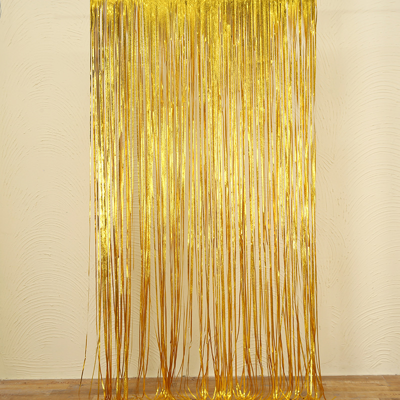 跨境高亮闪光1*2M雨丝帘创意儿童生日派对装饰道具墙面布置彩带详情15