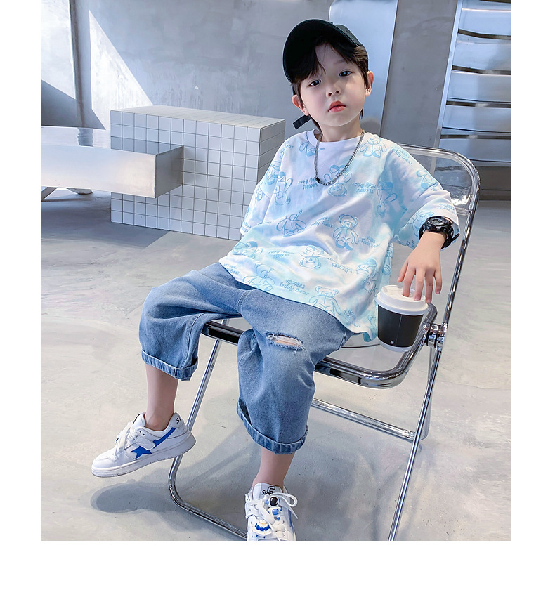 男童t恤短袖纯棉2025新款儿童炸街夏装上衣男孩夏季半袖卡通体恤详情6