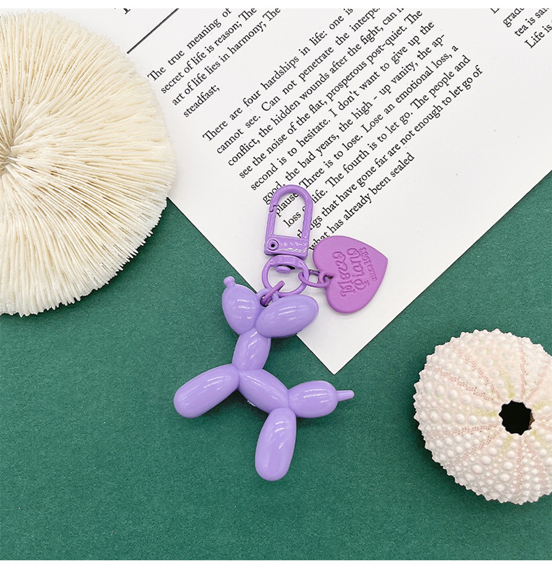 ins风糖果色气球狗亚克力钥匙扣爱心钥匙手机包包挂件配件小礼品详情9