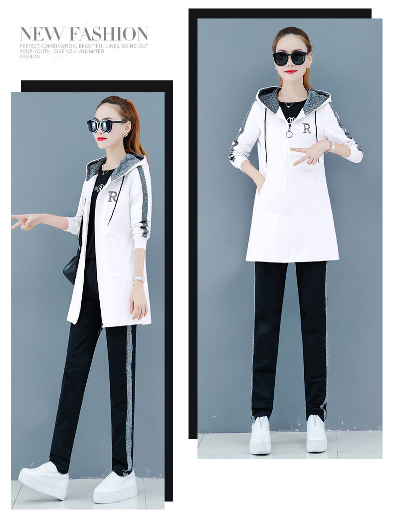 运动套装女春秋季2020新款宽松时尚卫衣三件套大码长袖跑步休闲服详情22