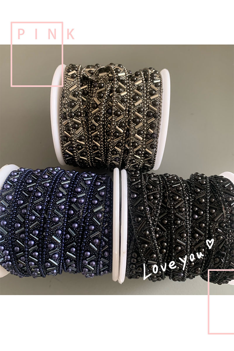 Rubber diamond webbing, pearl lace, tube beads, rubber tape, diamond webbing, water diamond webbing, DIY clothing skirts, shoes, hats, accessories, decoration pic 10
