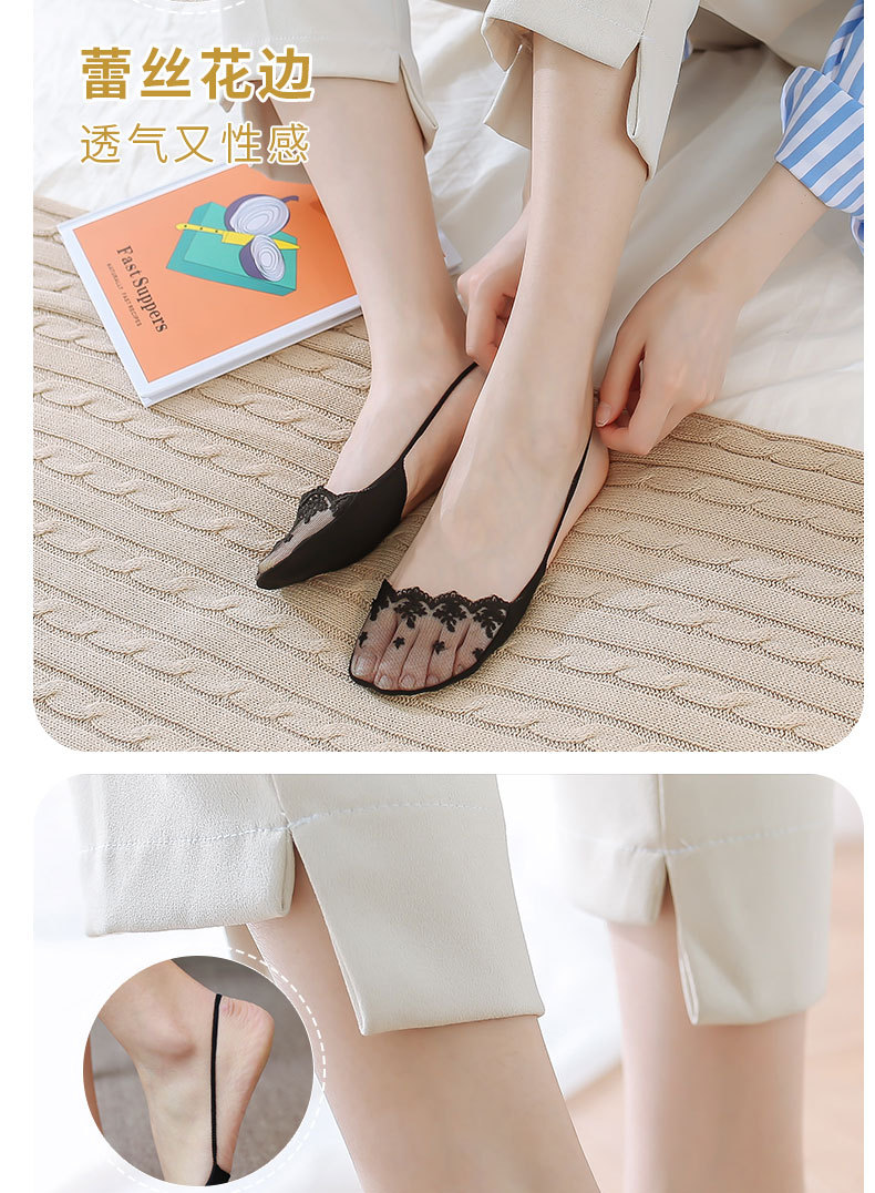 船袜蕾丝花边半掌袜女夏季吊带隐形半拖高跟鞋性感袜薄款浅口袜子详情10