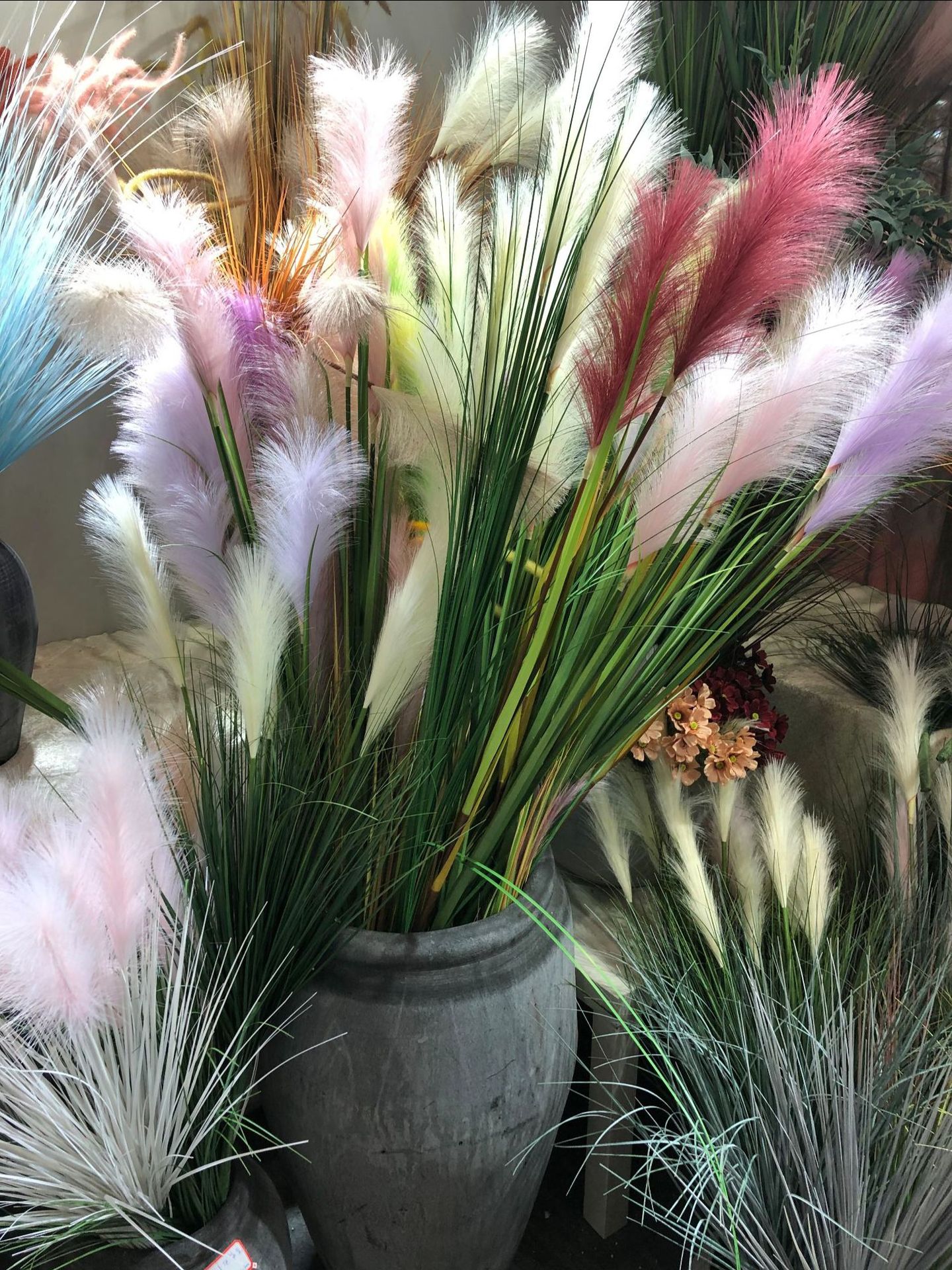 Bionic reed, pink muhly grass, sunny grass, indoor decorative green plants, potted plants, simulation plants, wedding props, decorative dogtail grass pic 4