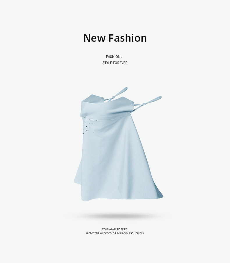 防晒面罩全脸防紫外线女夏天护颈冰丝脸罩开车遮阳面纱口罩一体款详情4