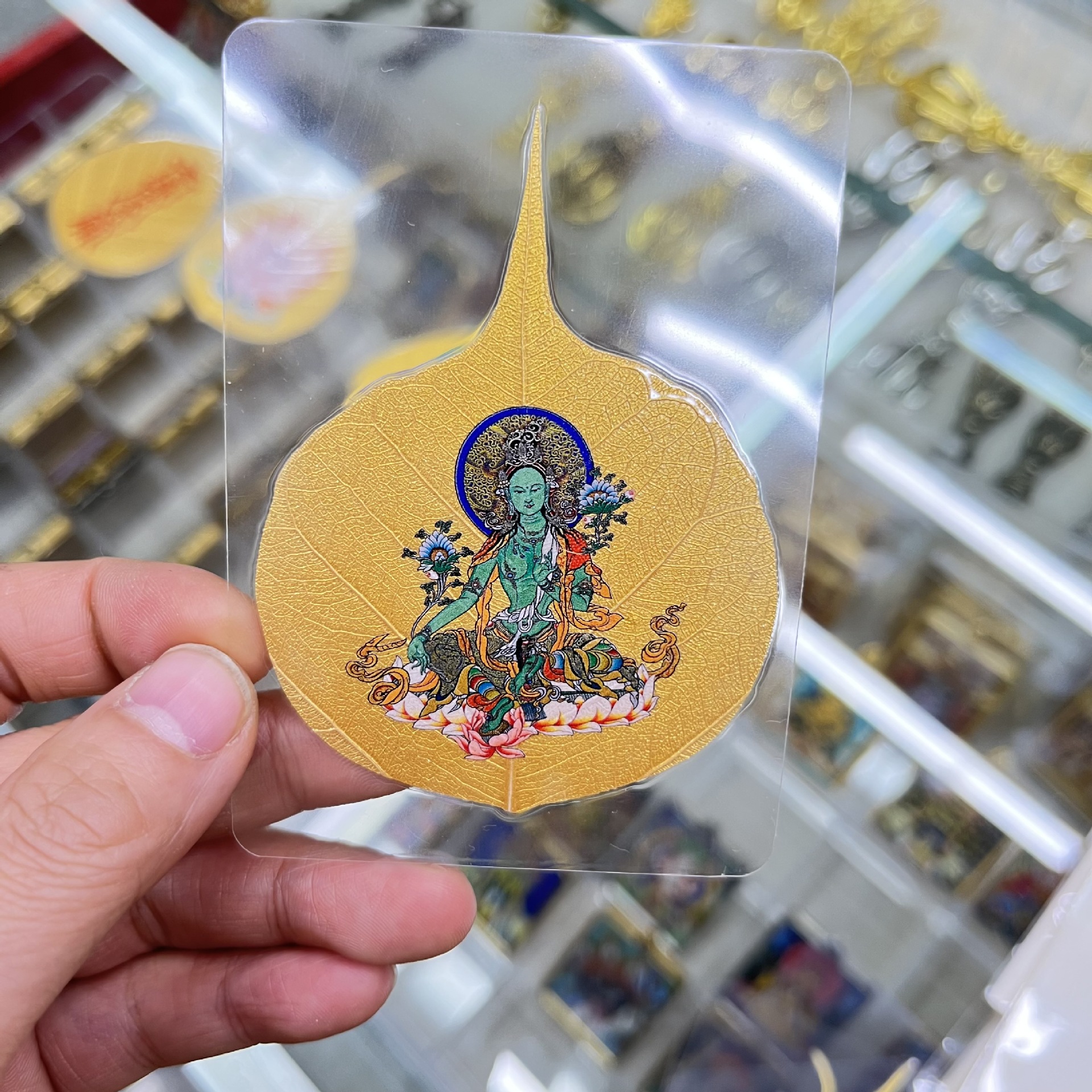 菩提叶彩绘唐卡手机贴龙五爷扎基拉姆黄财神凤九龙年小礼品ht岁详情11