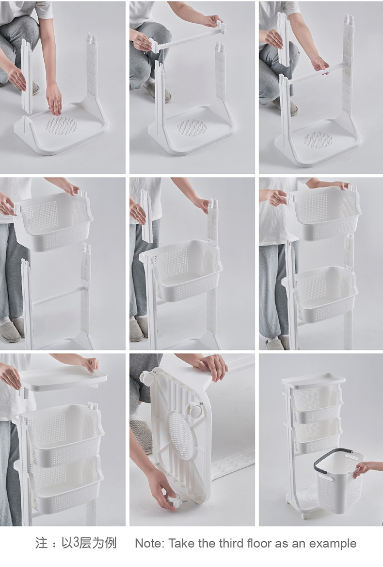 Storage rack, laundry tub, storage basket, dirty clothes basket, lazy corner dirty clothes basket, household bathroom, dirty clothes basket pic 10