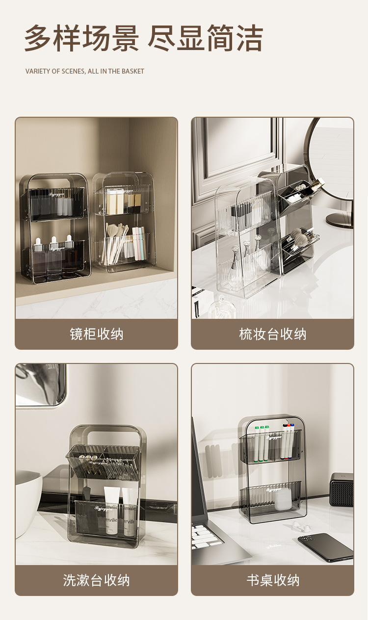 双层旋转口红收纳盒高颜值化妆品置物架桌面收纳层架亚克力收纳架详情11