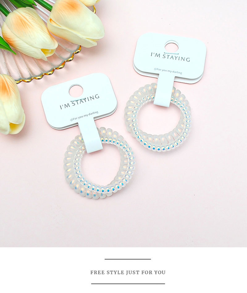 彩色盒装电话线发圈韩版简约扎发皮筋女发绳发饰3根卡装无缝头绳详情8