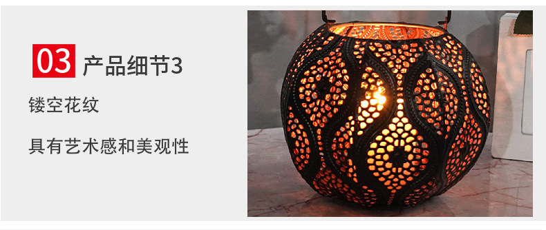 跨境新品万圣节镂空铁艺南瓜灯灯笼烛台场景氛围布置家居摆件装饰详情5