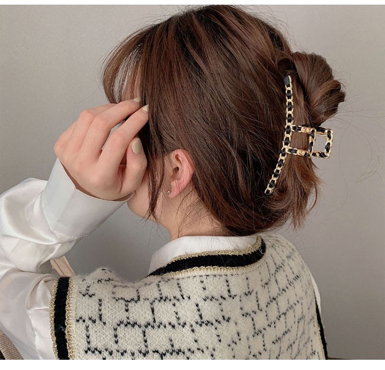 韩国ins金属复古网红链条抓夹优雅气质后脑勺发夹少女鲨鱼夹发卡详情1
