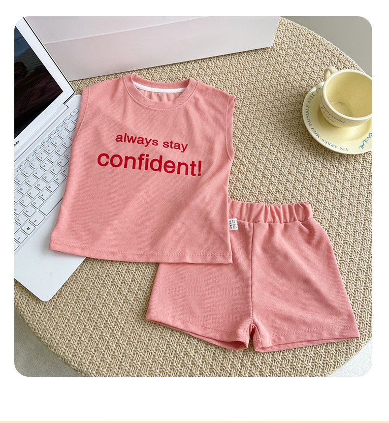 女童背心套装夏季韩版 男宝宝运动无袖短裤套装儿童印花两件套潮详情13