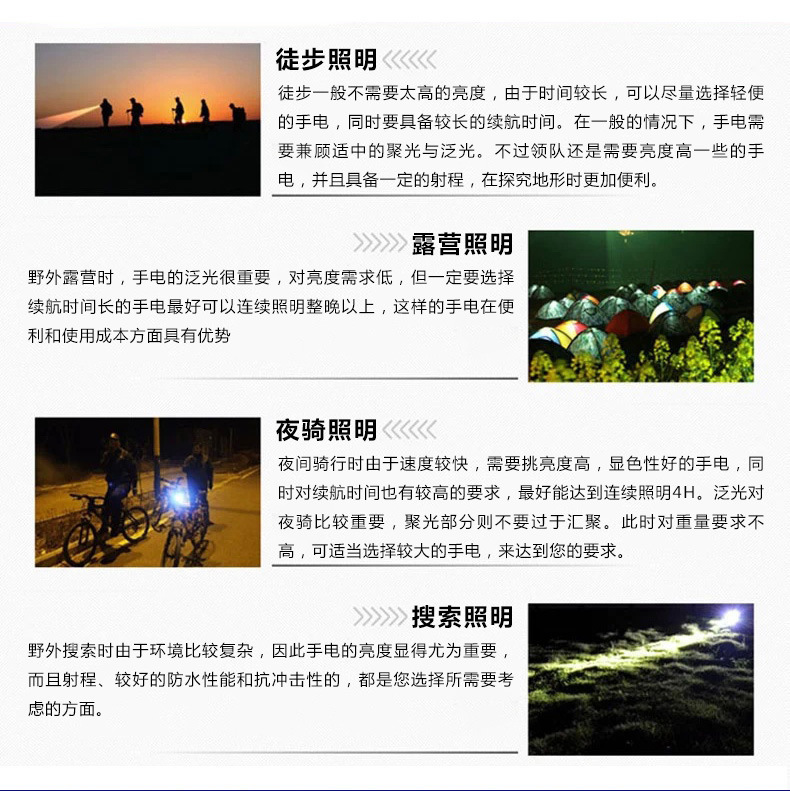 2018 New outdoor high-power LED long-range T6 strong light professional diving flashlight factory direct sales pic 8