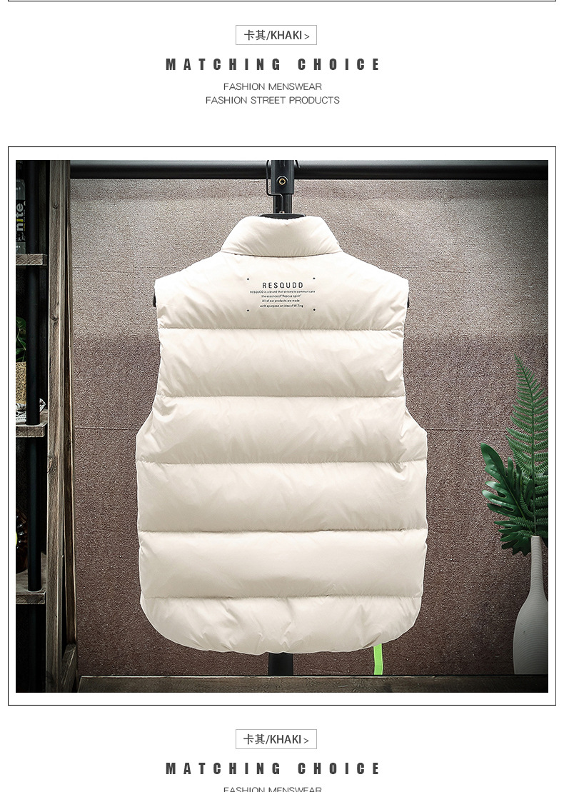 Down vest men 2022 Autumn and winter warm vest, Korean version of white duck down vest for teenagers and students, trendy brand pic 12