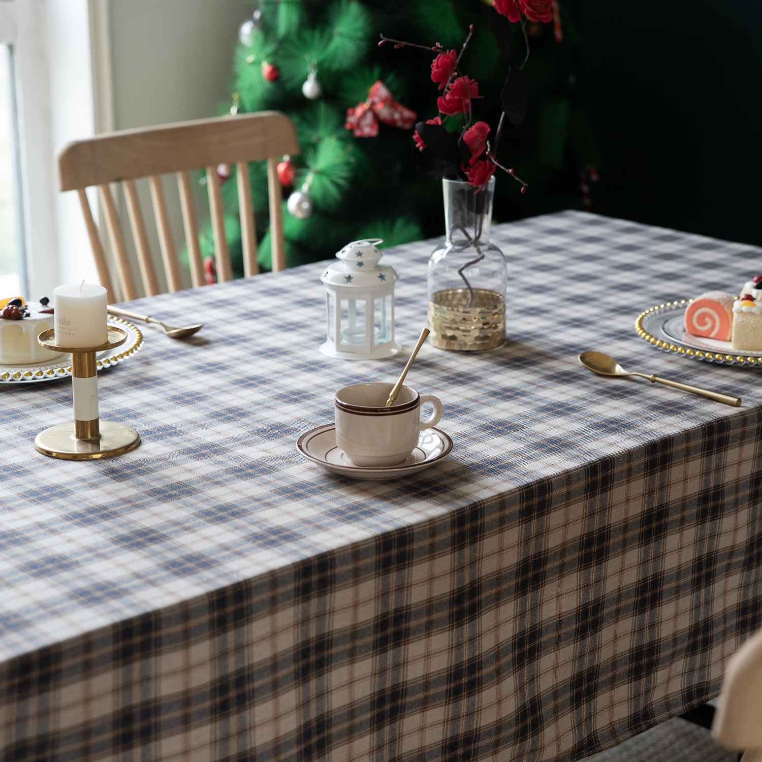American green checkered table fabric Christmas Day Amazon rectangular atmosphere decoration tablecloth manufacturer, South Korea pic 40