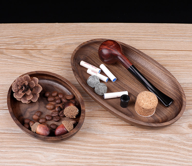 木香椭圆型卷烟托盘烟丝盘Rolling Tray黑胡桃木操作烟盘醒草盘详情14