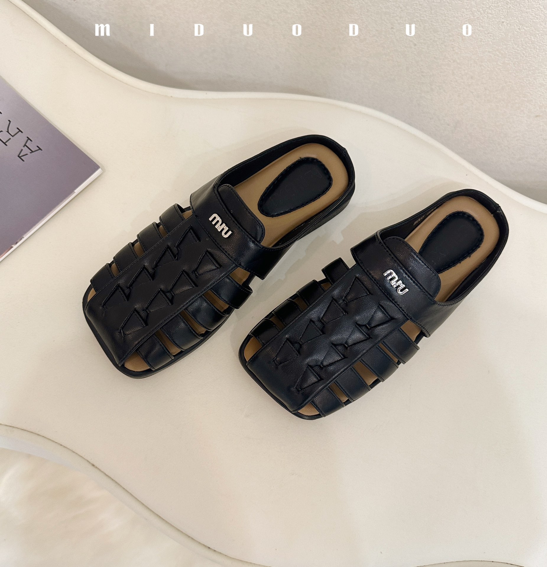 包头平底女士夏季外穿后空编织罗马鞋2024新款软底透气舒适凉拖鞋详情3