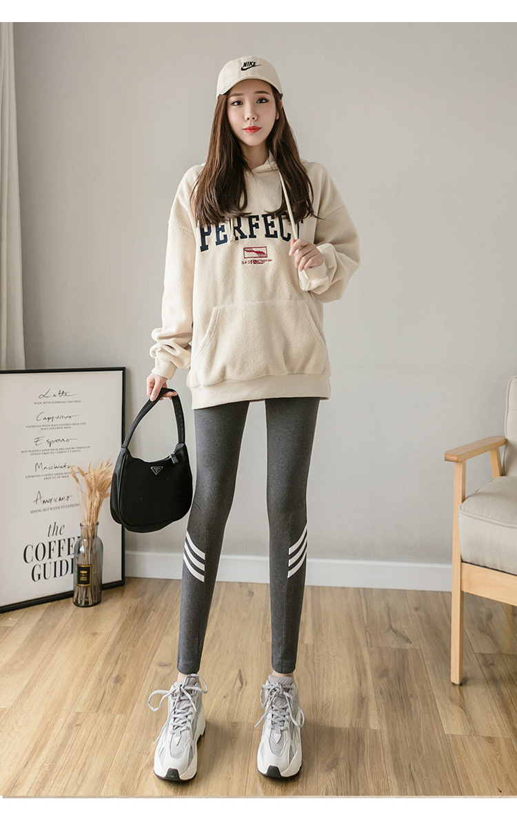 实拍2021新春紧身高腰弹力显瘦芭比无痕瘦腿瑜伽外穿打底裤女代发详情17