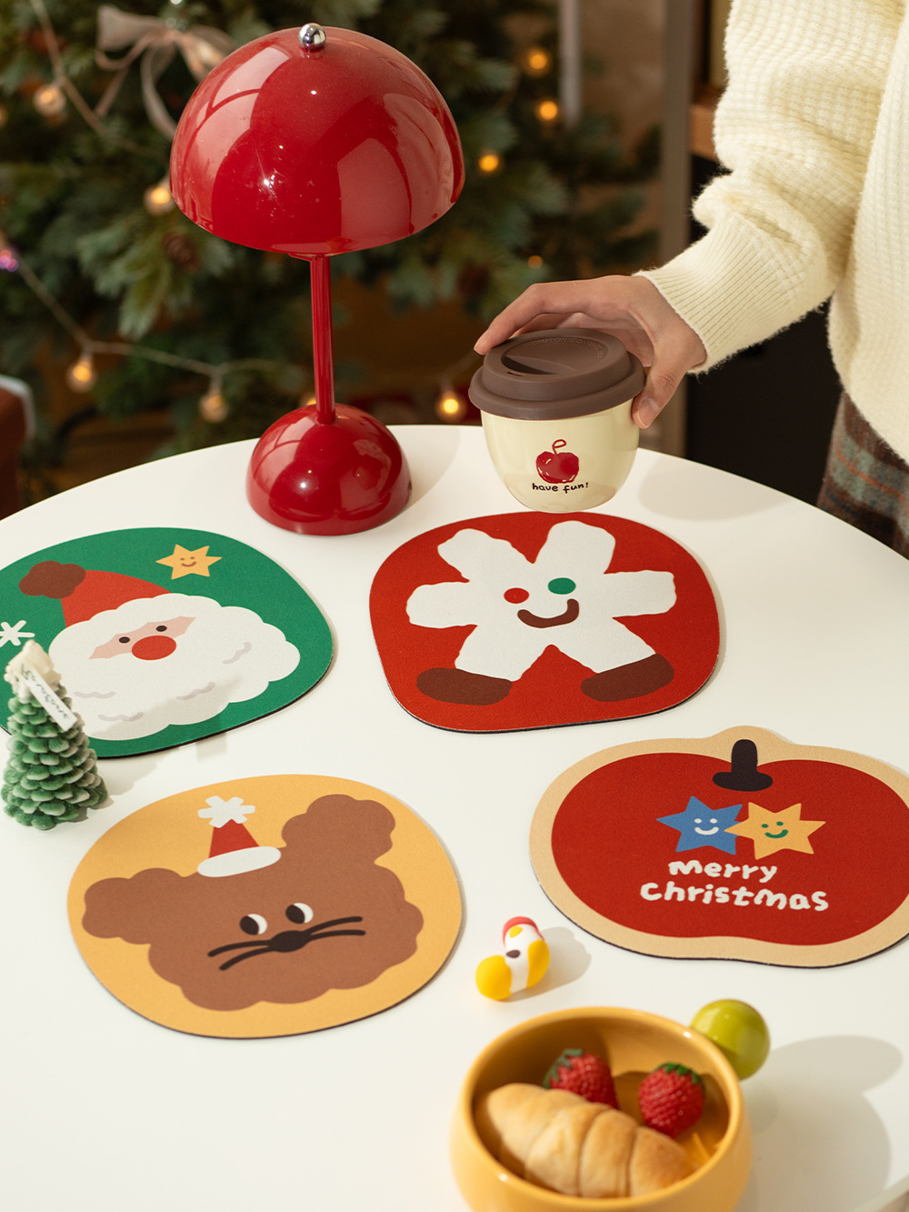 圣诞节老人硅藻泥隔热垫防烫垫桌垫多功能鼠标垫台面垫子布置用品详情22