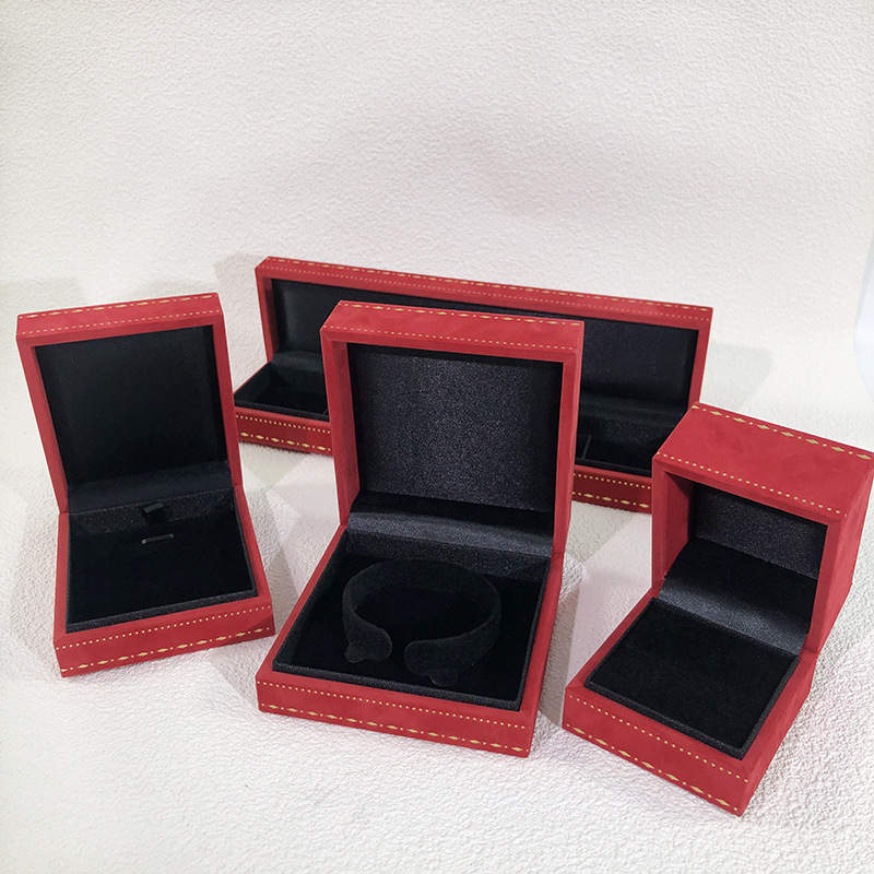 New high-end encrypted velvet printed ring box, pendant, necklace box, bracelet and chain, fashionable storage packaging box pic 10